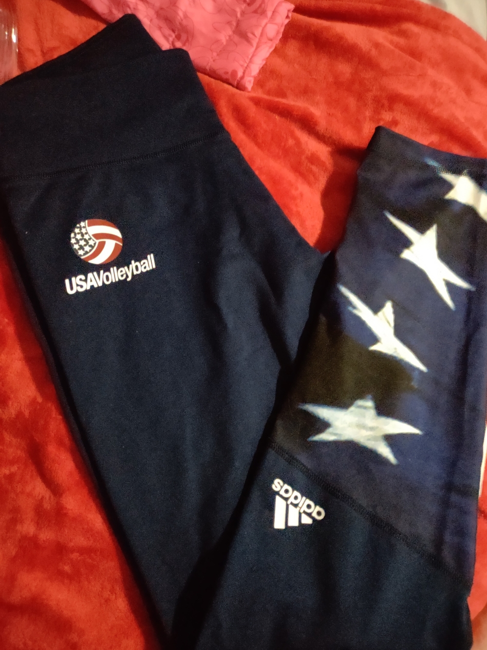 Adidas Ladies L USA Volleyball Navy Leggings - Picture 2 of 9